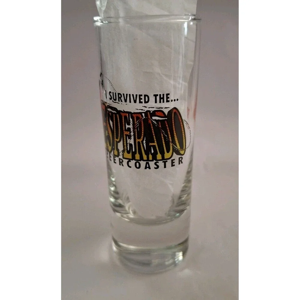 Rare Vtg Desperado Rollercoaster, Souvenir Shot Glass, Buffalo Bill's Primm NV